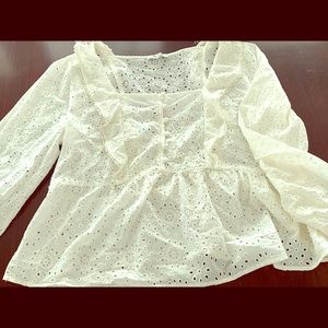 NWOT Madewell Eyelet Peplum Blouse!